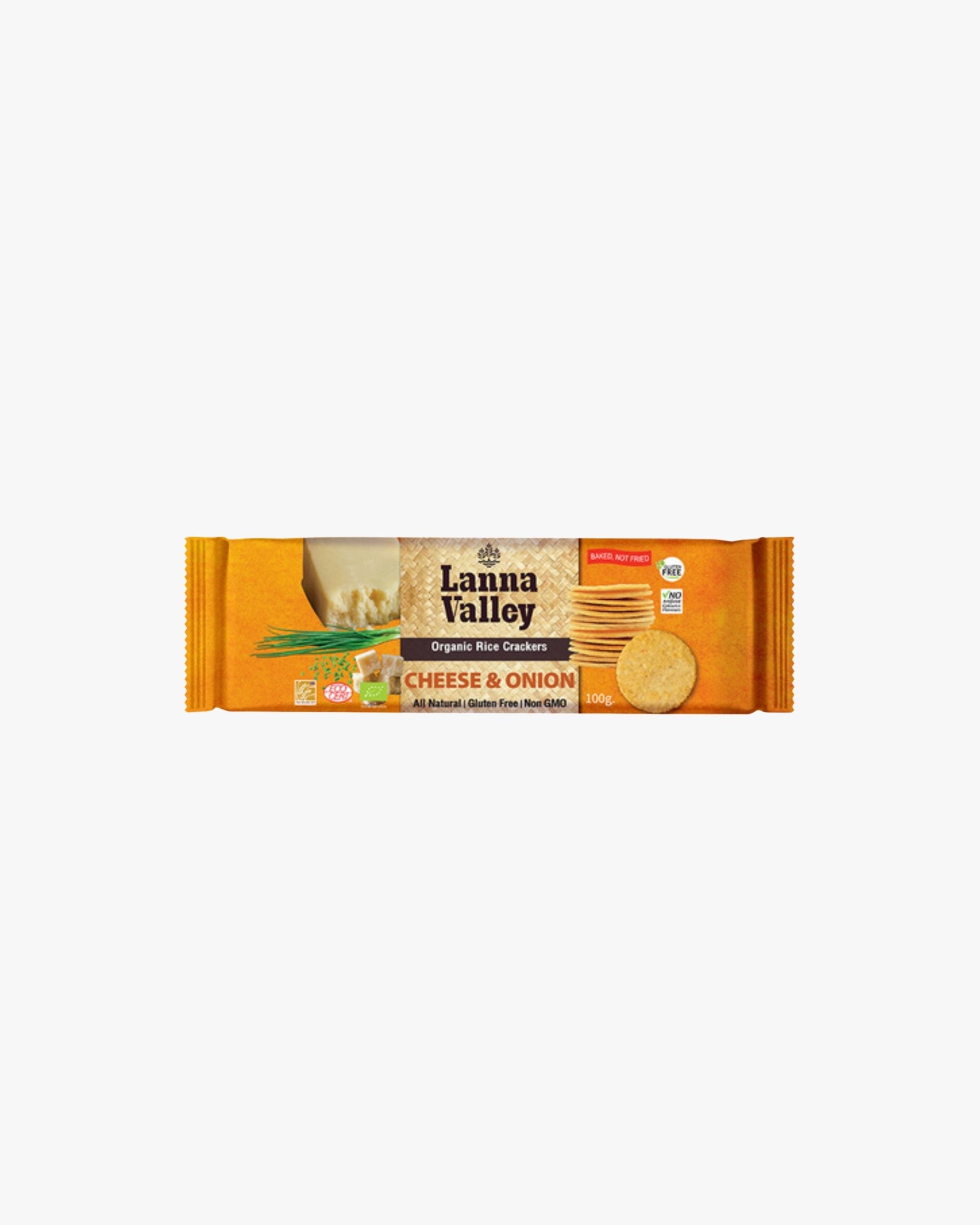 Lanna Valley Organic Rice Crackers Cheese & Onion