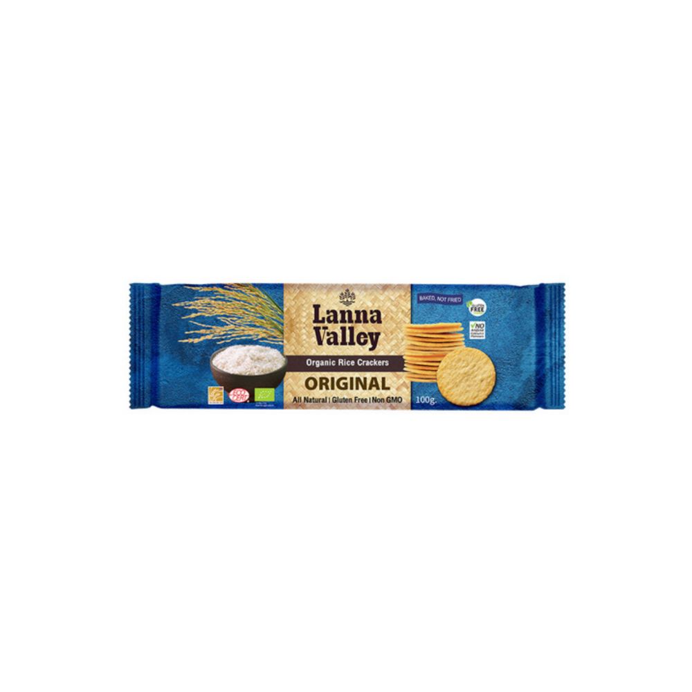 Lanna Valley Organic White Rice Crackers Original