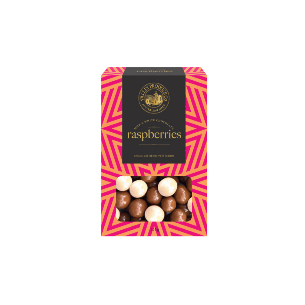 Valley Produce Co Milk & White Chocolate Raspberries
